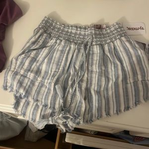 blue and white strip beachy but relaxing comfy shorts